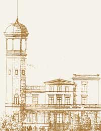 Entwurfszeichnung Schloss Biesdorf auf Pergament aus dem Jahr 1903